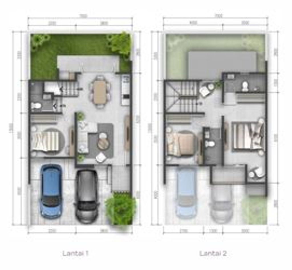 foto denah rumah tipe Viola 7x13 Deluxe perumahan SUMMARECON CROWN GADING - CLUSTER VIOLA RESIDENCE