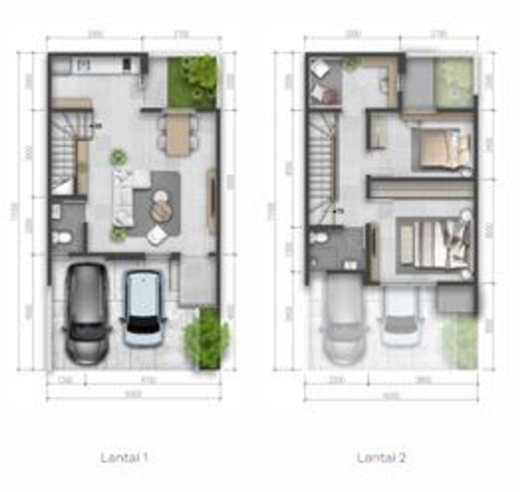 foto denah rumah tipe Viola 6x11 Premium perumahan SUMMARECON CROWN GADING - CLUSTER VIOLA RESIDENCE