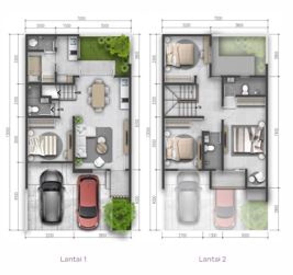 foto denah rumah tipe Viola 7x13 Premium perumahan SUMMARECON CROWN GADING - CLUSTER VIOLA RESIDENCE
