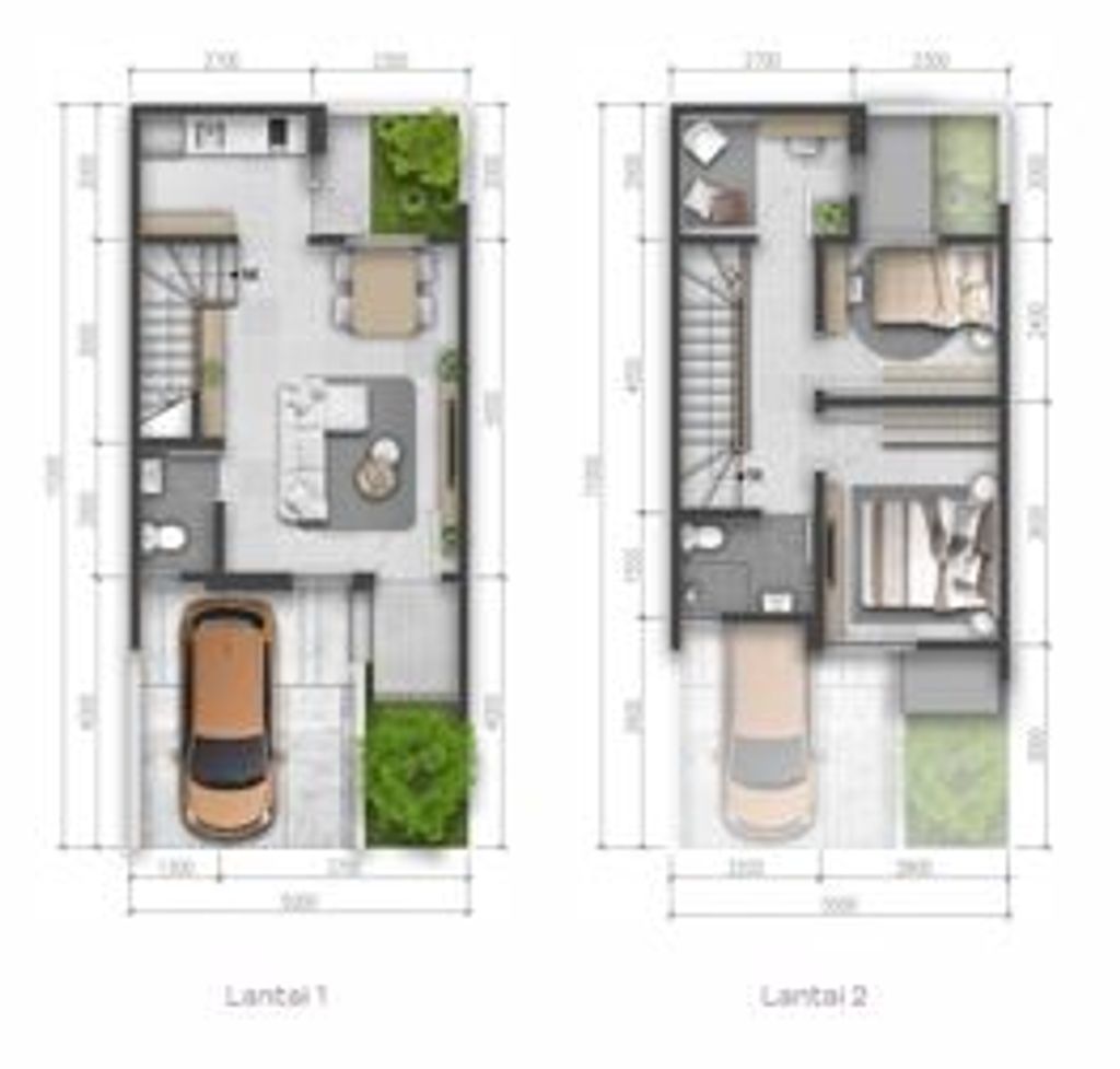 foto denah rumah tipe Viola 5x11 Premium perumahan SUMMARECON CROWN GADING - CLUSTER VIOLA RESIDENCE