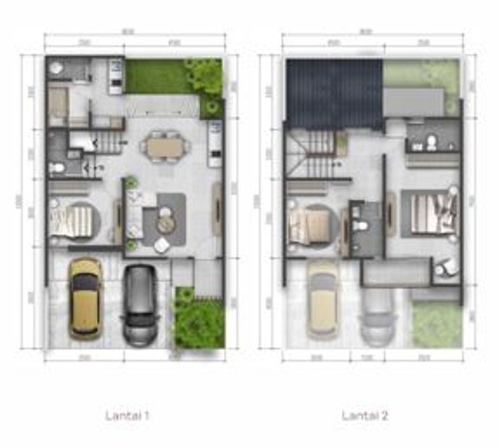 foto denah rumah tipe Viola 8x13 Deluxe perumahan SUMMARECON CROWN GADING - CLUSTER VIOLA RESIDENCE