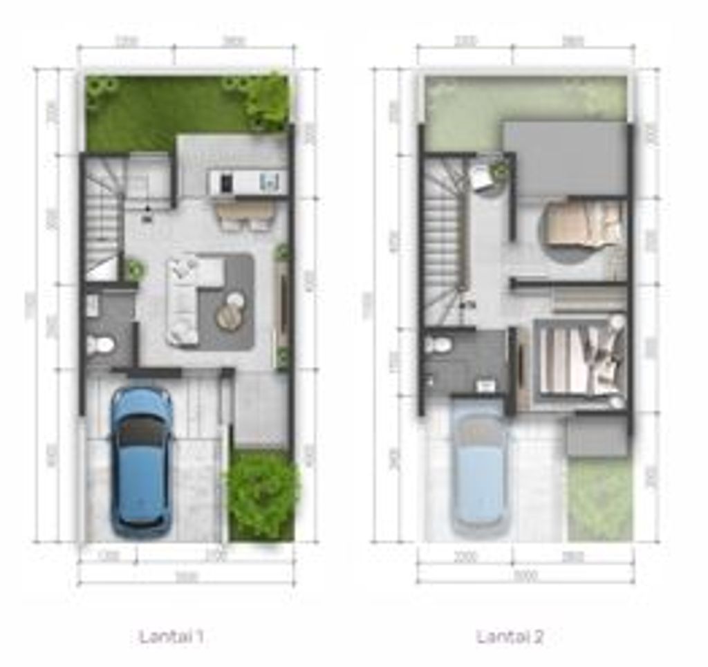 foto denah rumah tipe Viola 5x11 Deluxe perumahan SUMMARECON CROWN GADING - CLUSTER VIOLA RESIDENCE