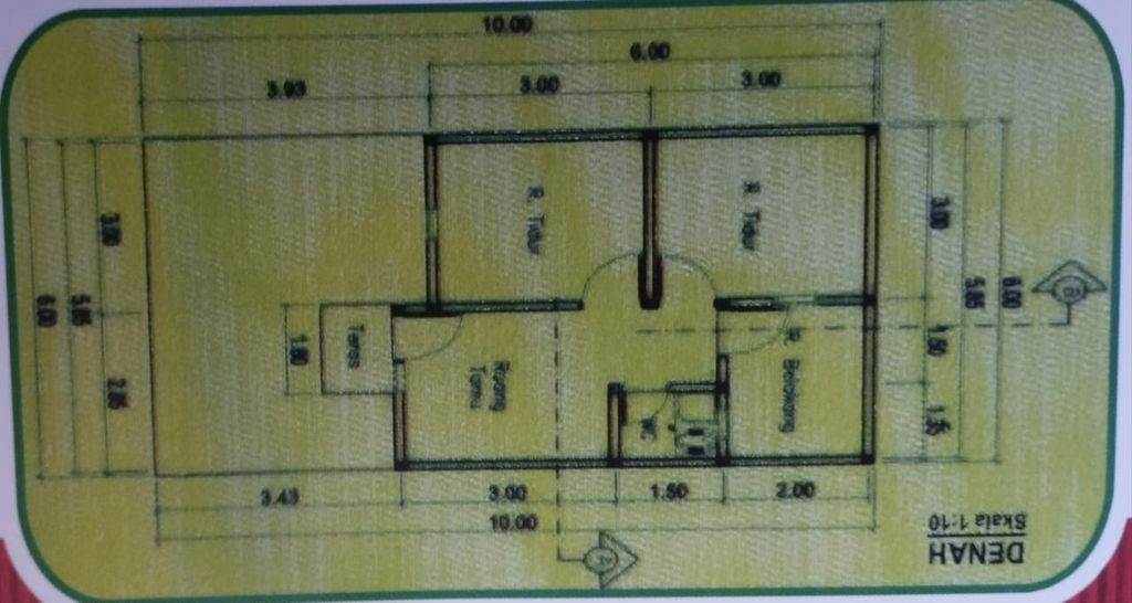 foto denah rumah tipe 32/72 perumahan PURI ANUGRAH PRATAMA 3