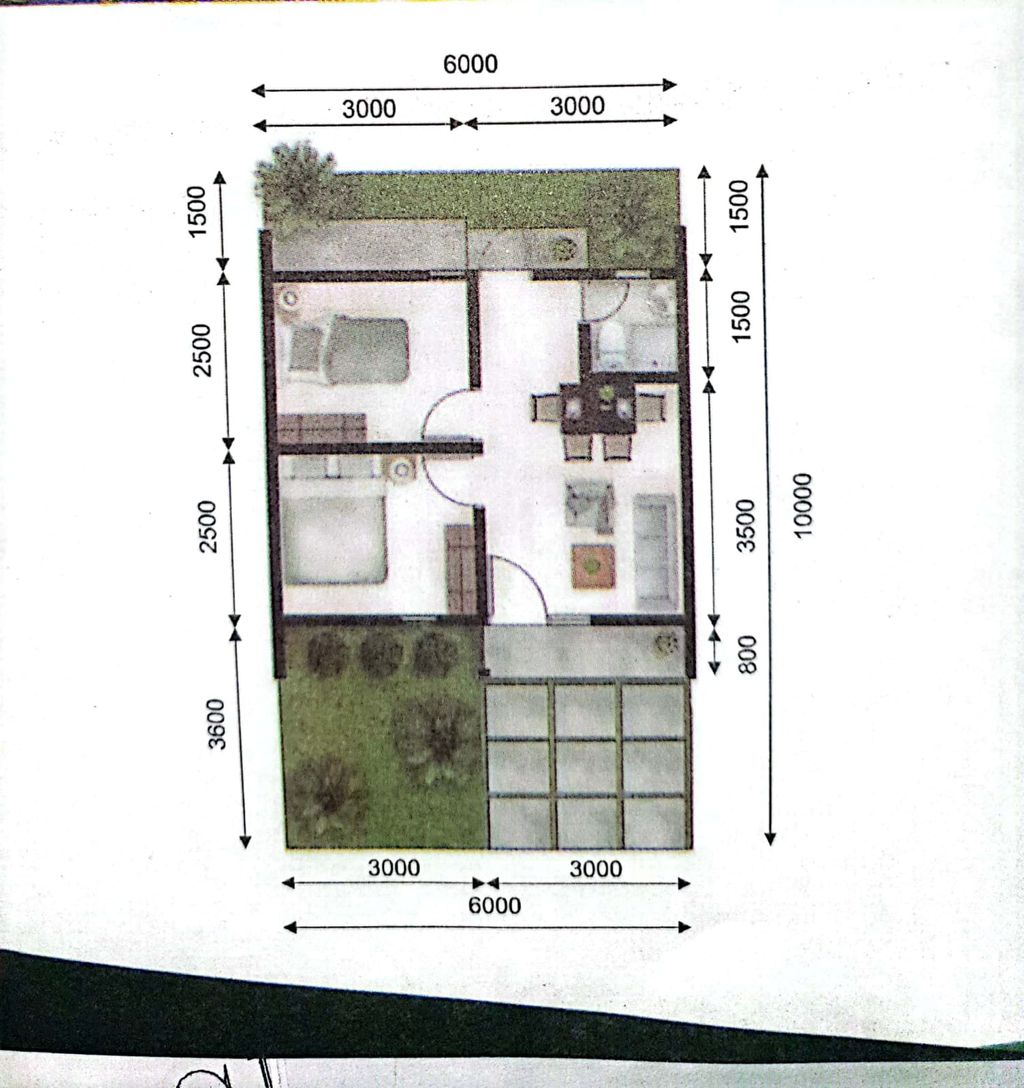 foto denah rumah tipe 30/60 perumahan GRAND KRAMATWATU 5