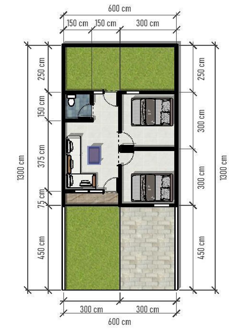 foto denah rumah tipe SUBSIDI perumahan D'shining Residence