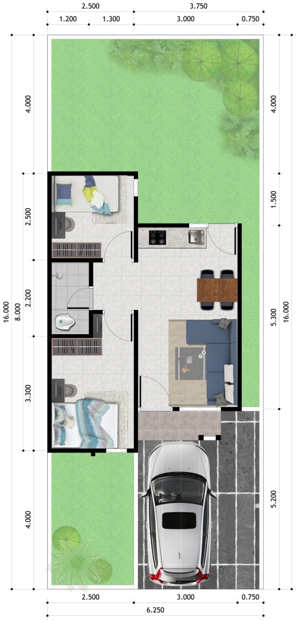 foto denah rumah tipe 36 perumahan Alyssa Residence 6