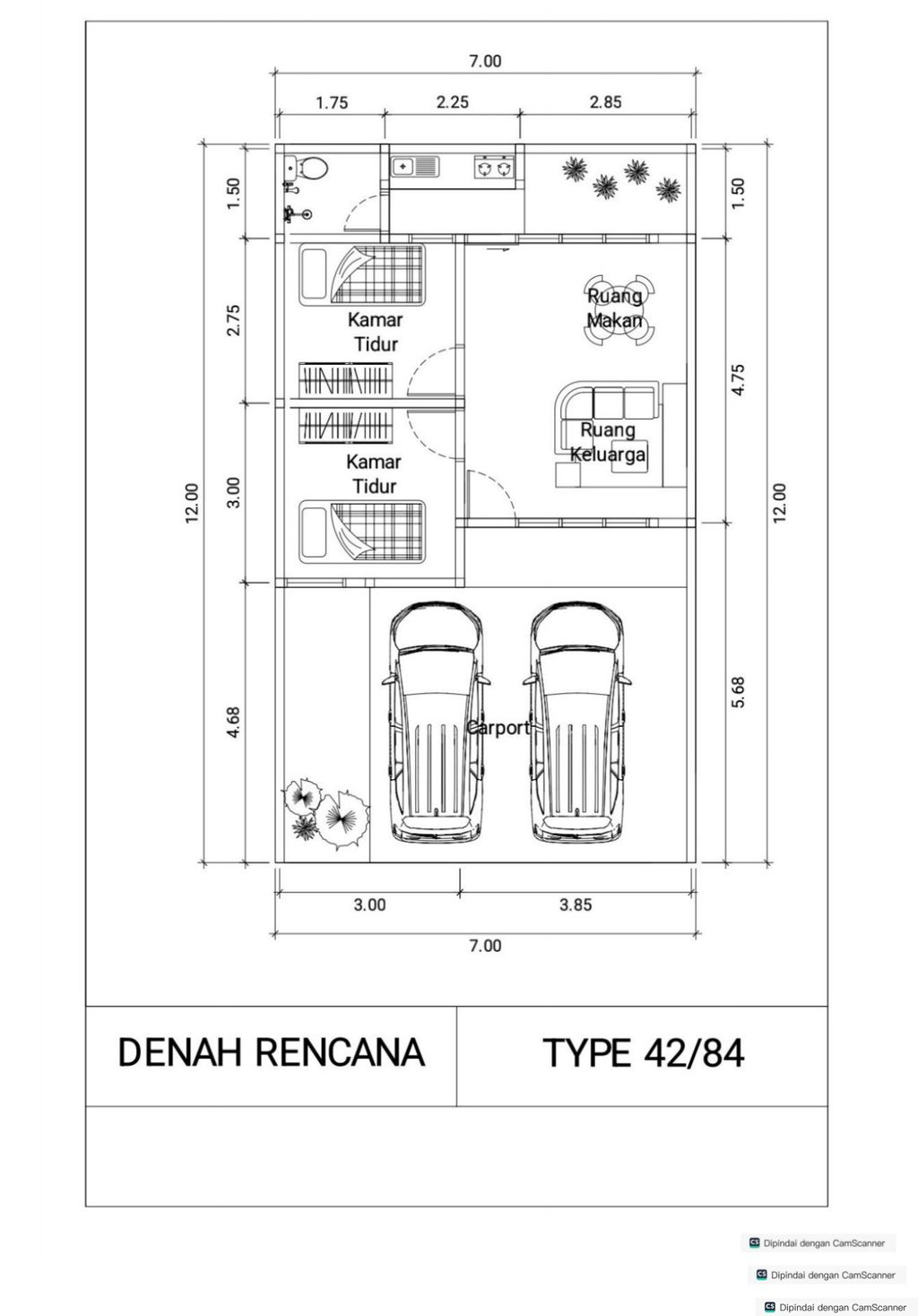 foto denah rumah tipe 42 perumahan ASRAYA Residence