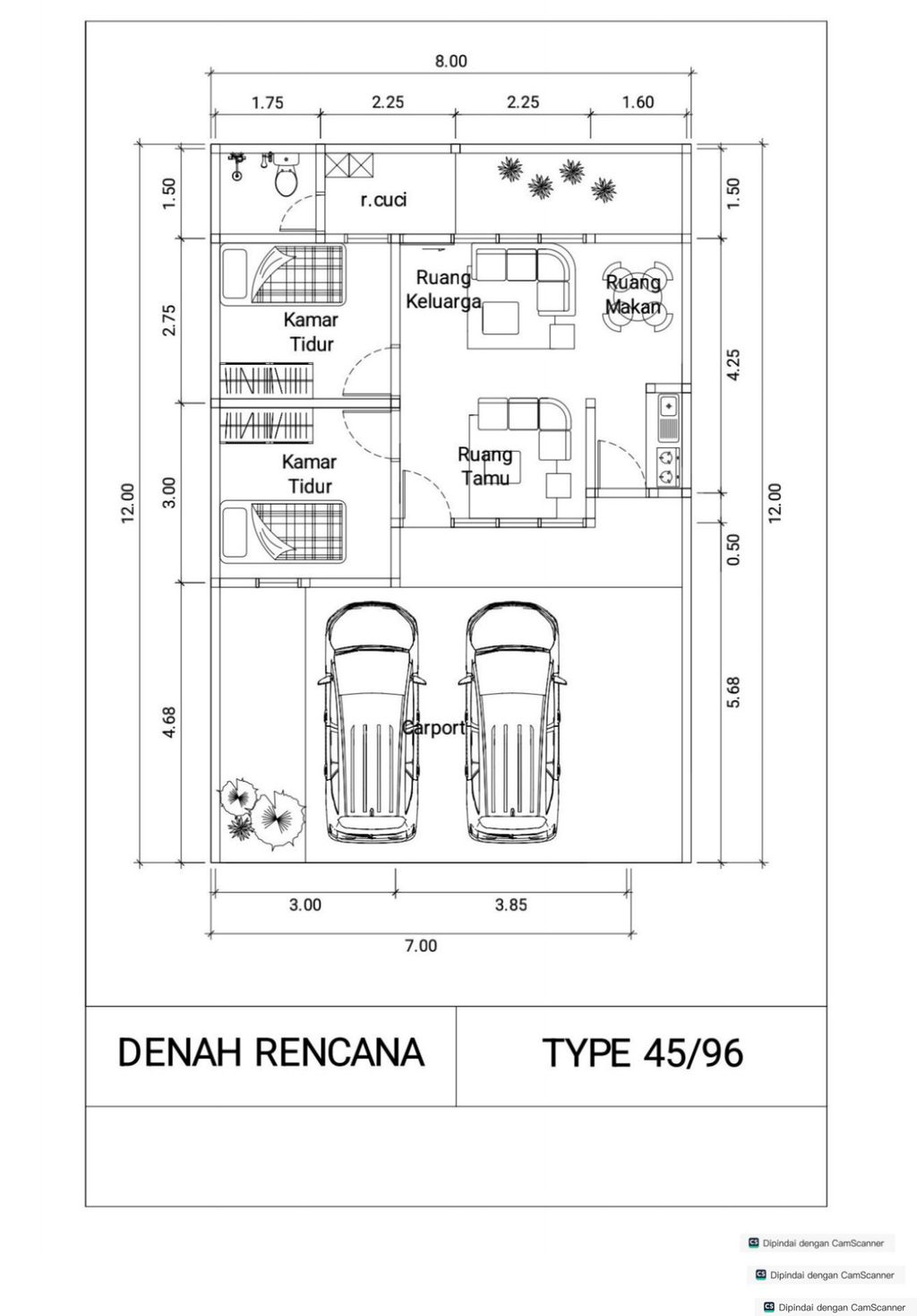 foto denah rumah tipe 45 perumahan ASRAYA Residence