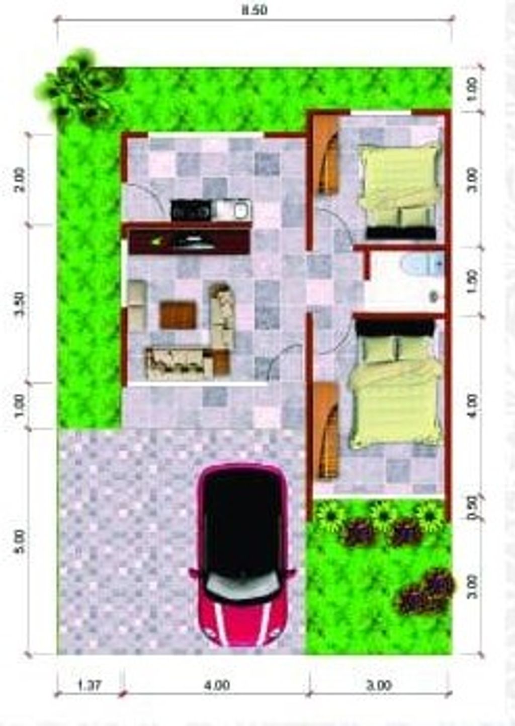 foto denah rumah tipe 40 perumahan GREEN LINGKAR