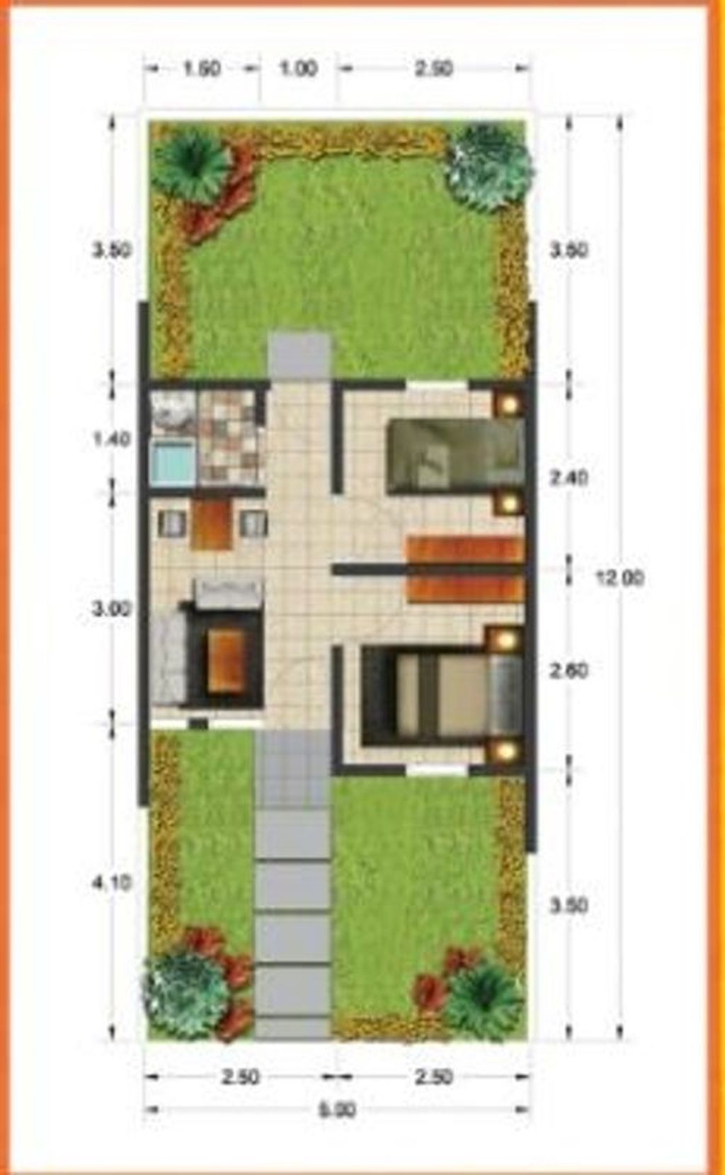 foto denah rumah tipe 28 / 60 perumahan Primavera Residence