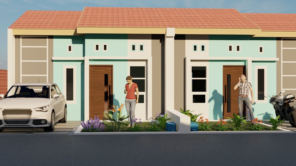 foto tampak rumah tipe 36/72 168 perumahan DREAM HOUSE RESIDENCE 2