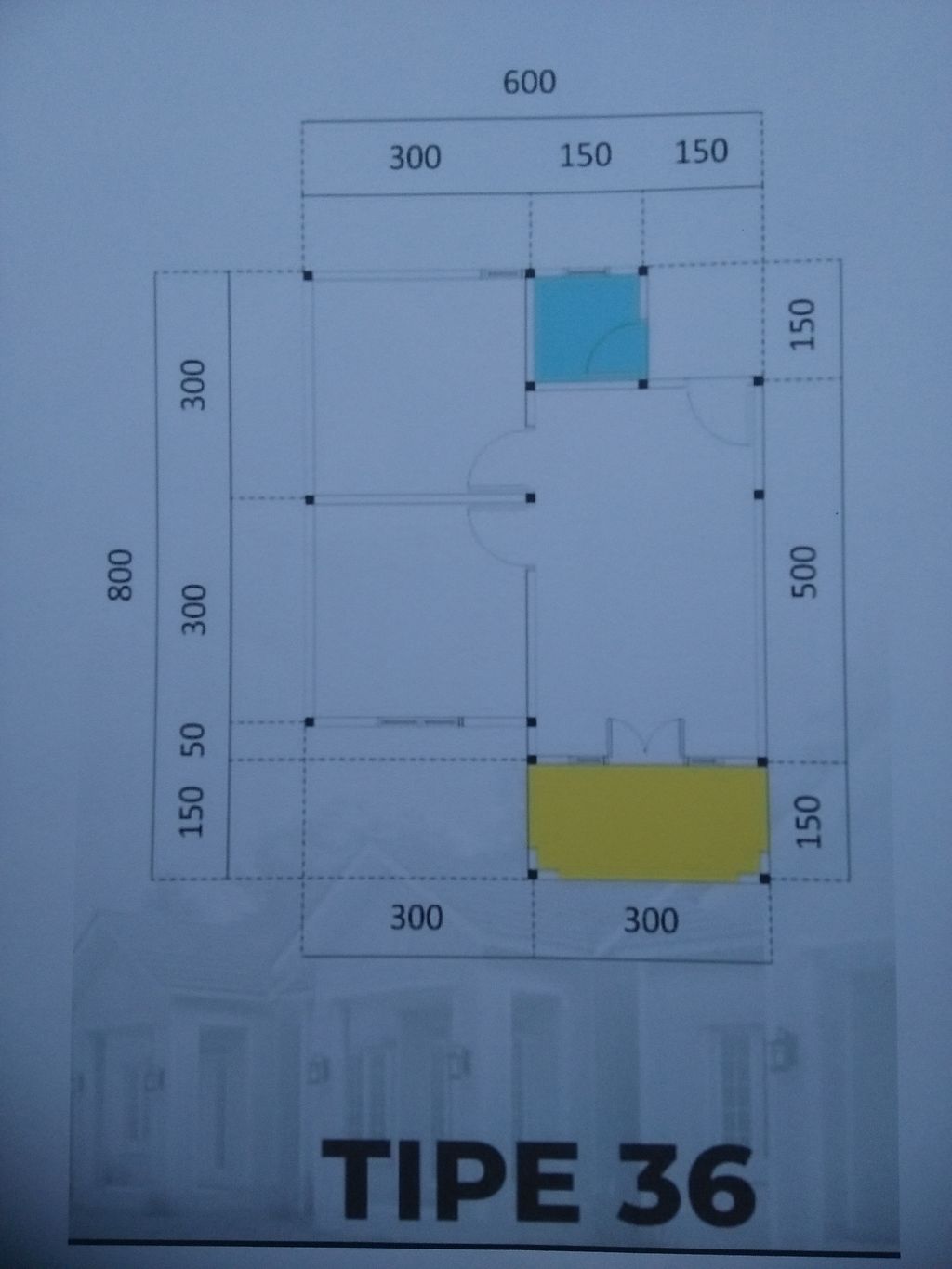 foto denah rumah tipe 36 perumahan GRIYA AL-FALAH