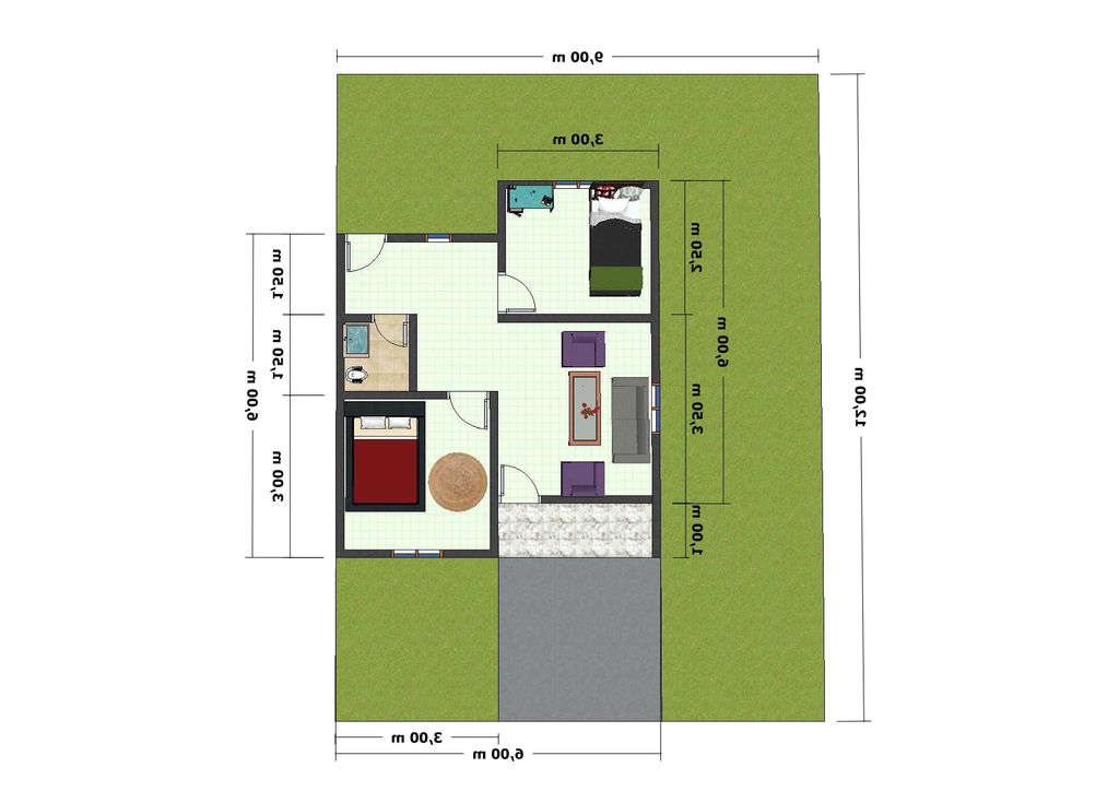 foto denah rumah tipe 36 perumahan Asiong Regency