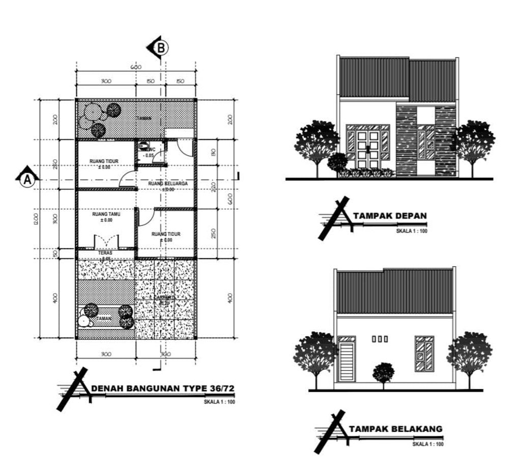 foto denah rumah tipe 36/72 perumahan Perumahan Alfaqih Residence 4