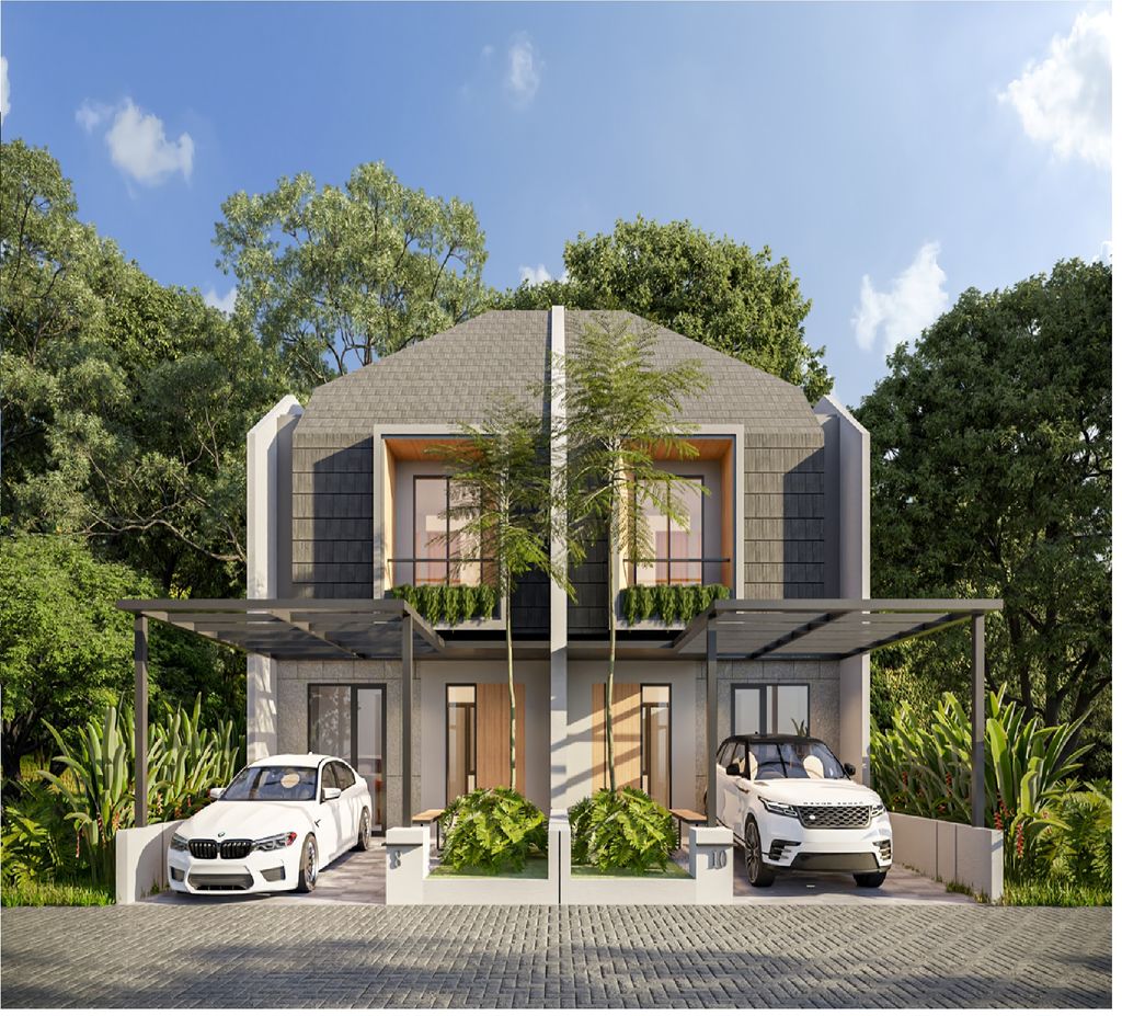 foto tampak rumah tipe EVERGREEN E.01.39 perumahan GARDENS AT CANDI SAWANGAN (NEW)