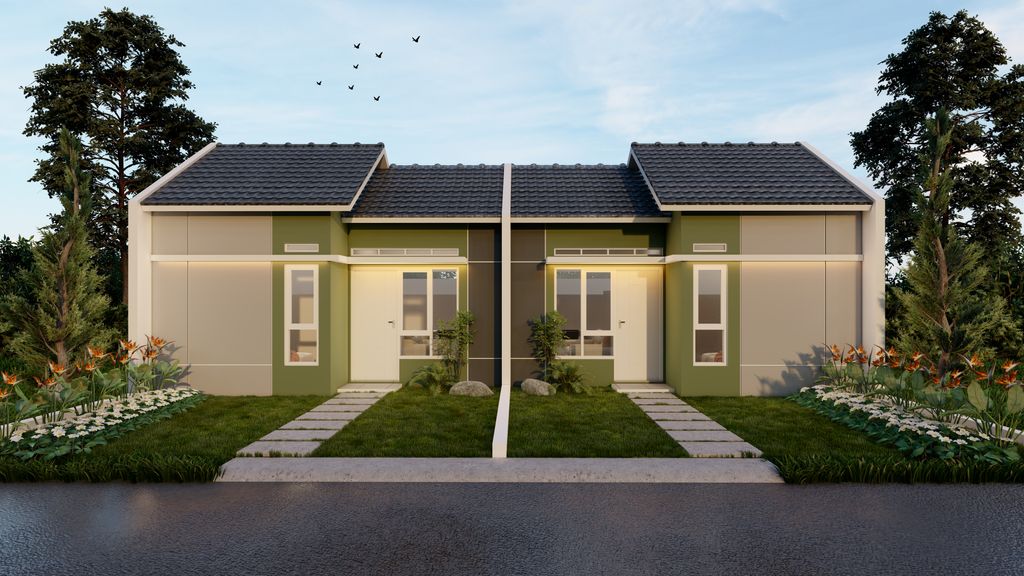 foto tampak rumah tipe Olive perumahan Pondok Permata 2 Bekasi