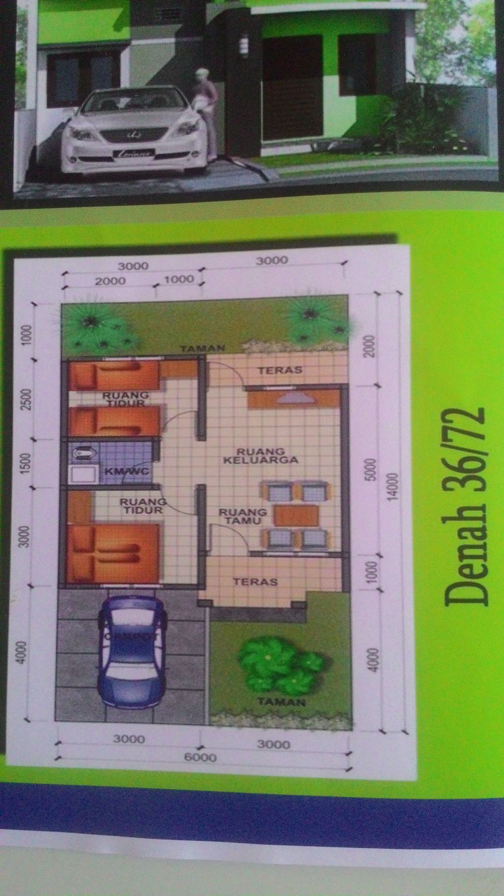 foto denah rumah tipe A perumahan Kedungtalang residence