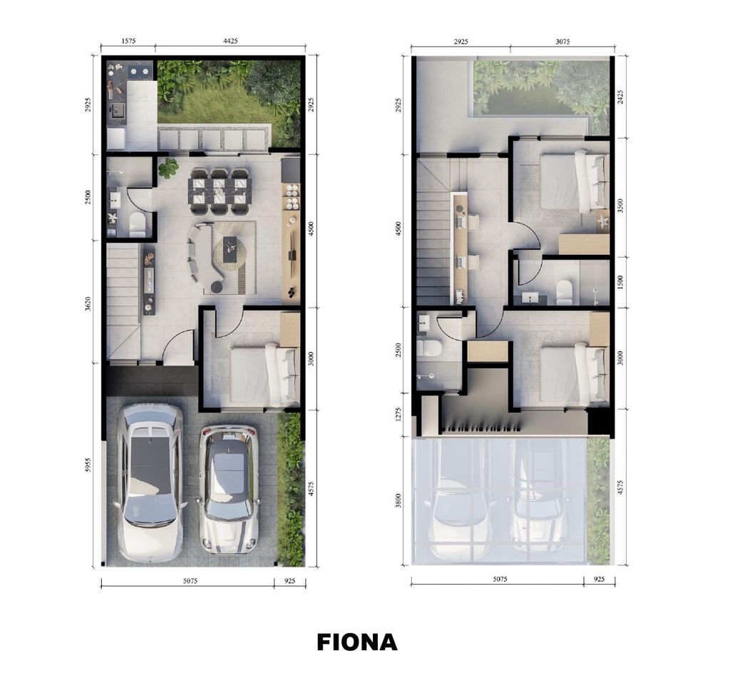 foto denah rumah tipe Fiona 50 perumahan CITRALAND THE GREENLAKE SURABAYA