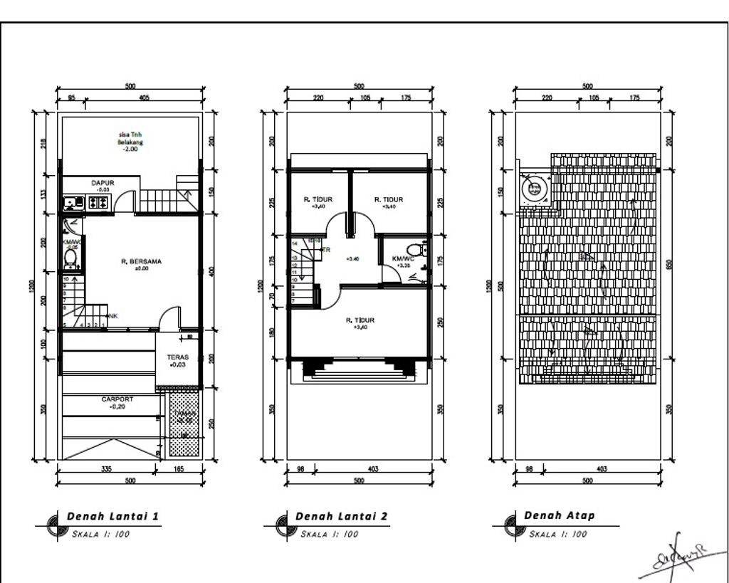 foto denah rumah tipe 54 Compact Classic CL (594) perumahan G-Land Padalarang Residence 3