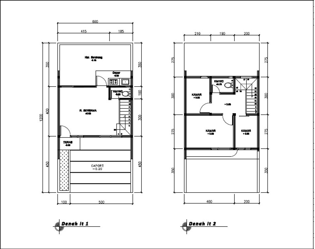 foto denah rumah tipe 60 Compact 3 Kamar HC (607) perumahan G-Land Katapang Residence 1