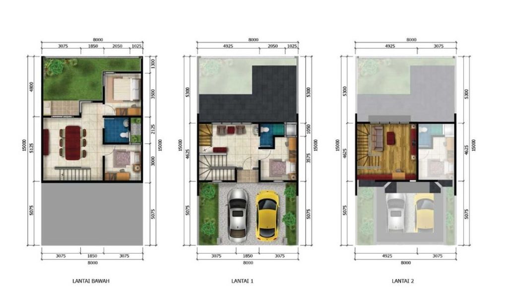 foto denah rumah tipe Harmonia perumahan Rancamaya Golf Estate