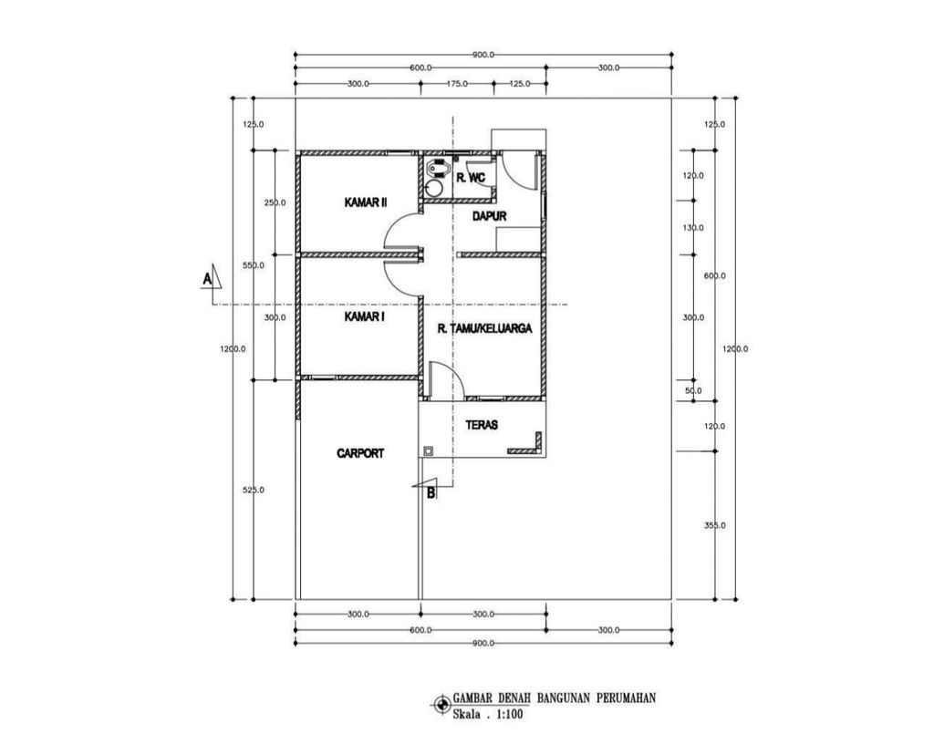 foto denah rumah tipe 36/110 perumahan Quensha Residence