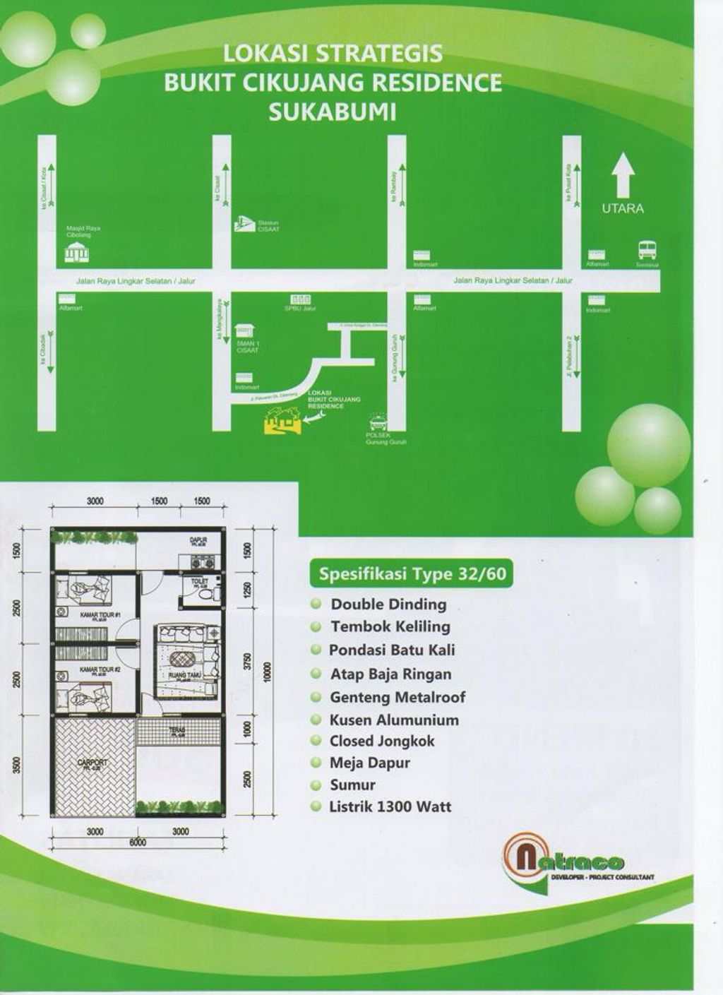foto denah rumah tipe Blok D 2025 perumahan Bukit Cikujang Residence