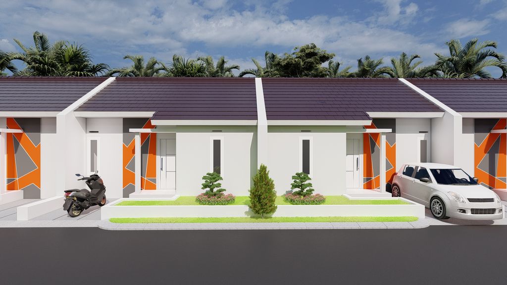 foto tampak rumah tipe 36 perumahan Karisma Residence Mangunreja