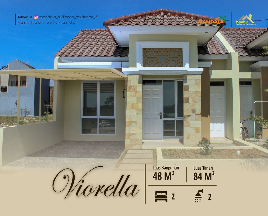 foto tampak rumah tipe 48/84 perumahan MANDALA SUDIRMAN RESIDENCE