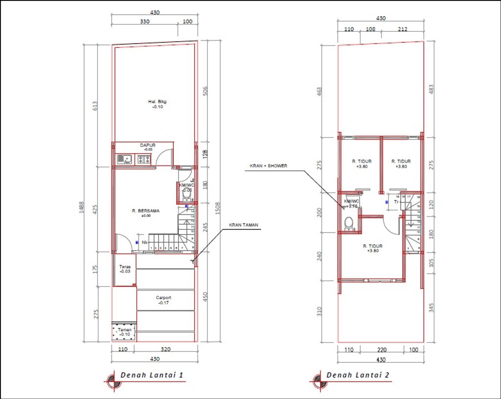 foto denah rumah tipe 50 Compact 3 Kamar HC(574) perumahan Seroja Home Residence 4