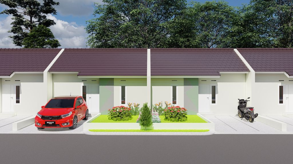 foto tampak rumah tipe 34 perumahan KARISMA RESIDENCE BANYURESMI