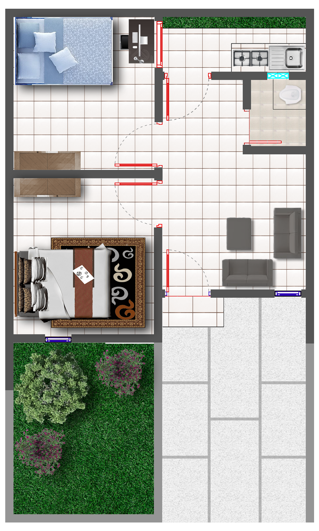 foto denah rumah tipe 34/60 perumahan KARISMA RESIDENCE BANYURESMI III