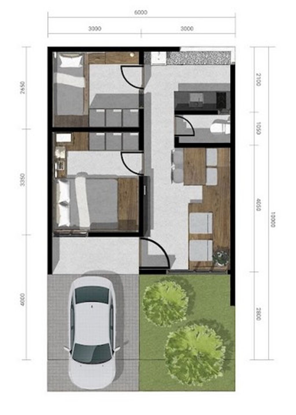 foto denah rumah tipe PIANTA LITE 589 perumahan MUTIARA GADING CITY CLUSTER MONACO & PARIS