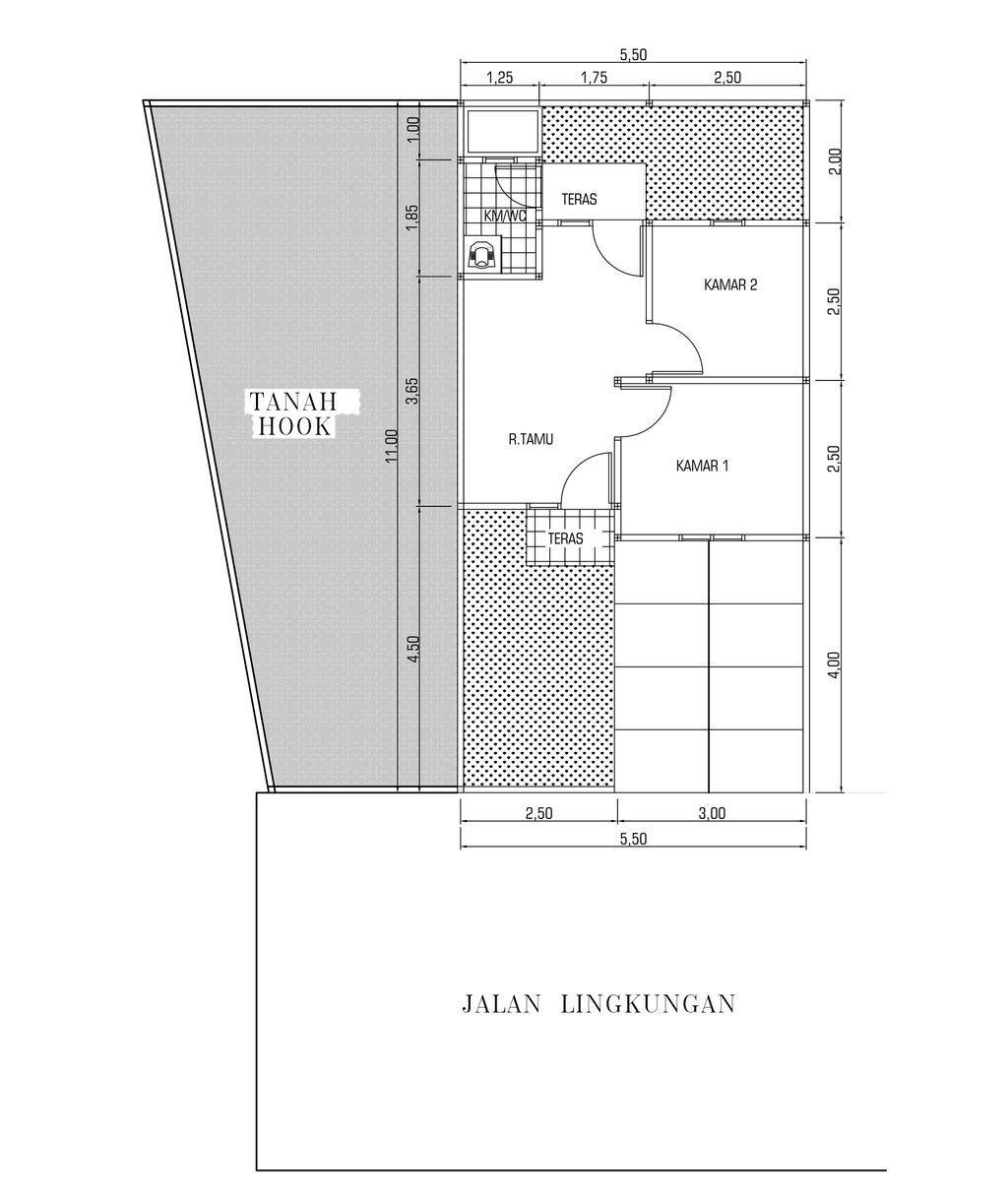 foto denah rumah tipe Subsidi (2025) T.28/102 perumahan Perumahan Green Harmony Cikampek