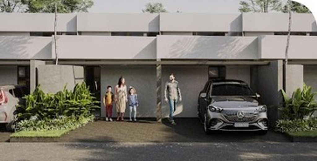 foto tampak rumah tipe FYNEE8 895 perumahan MUTIARA GADING CITY CLUSTER MONACO & PARIS