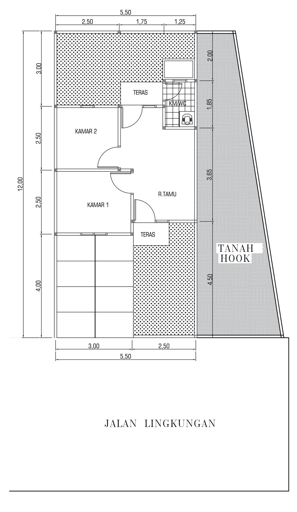 foto denah rumah tipe Subsidi (2025) T.28/93 perumahan Perumahan Green Harmony Cikampek