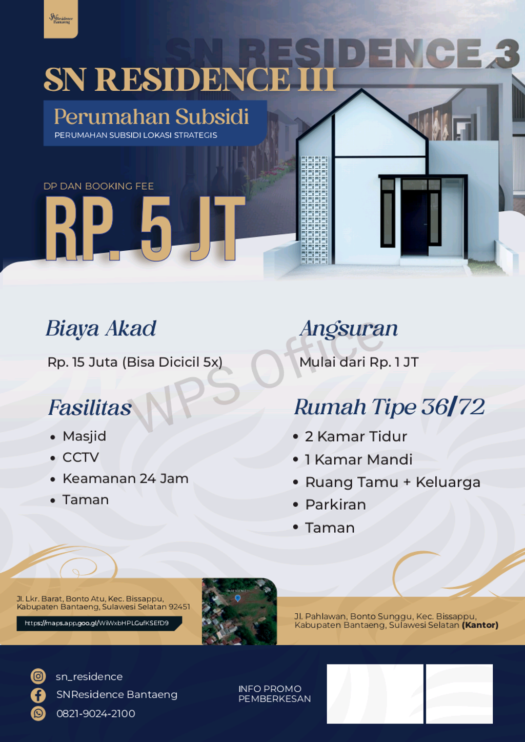 foto tampak rumah tipe A perumahan SN RESIDENCE 3