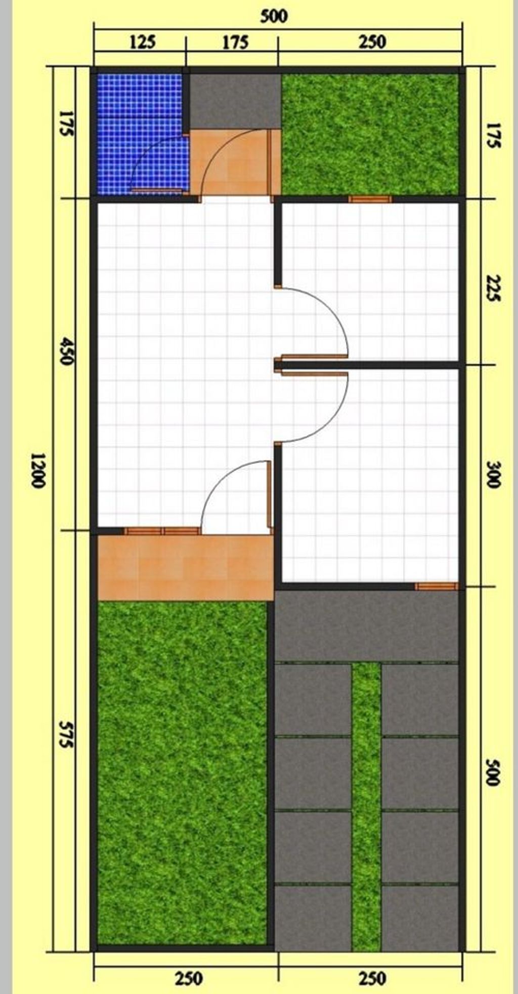 foto denah rumah tipe Subsidi (2025) T.28/60 perumahan Perumahan Green Harmony Cikampek