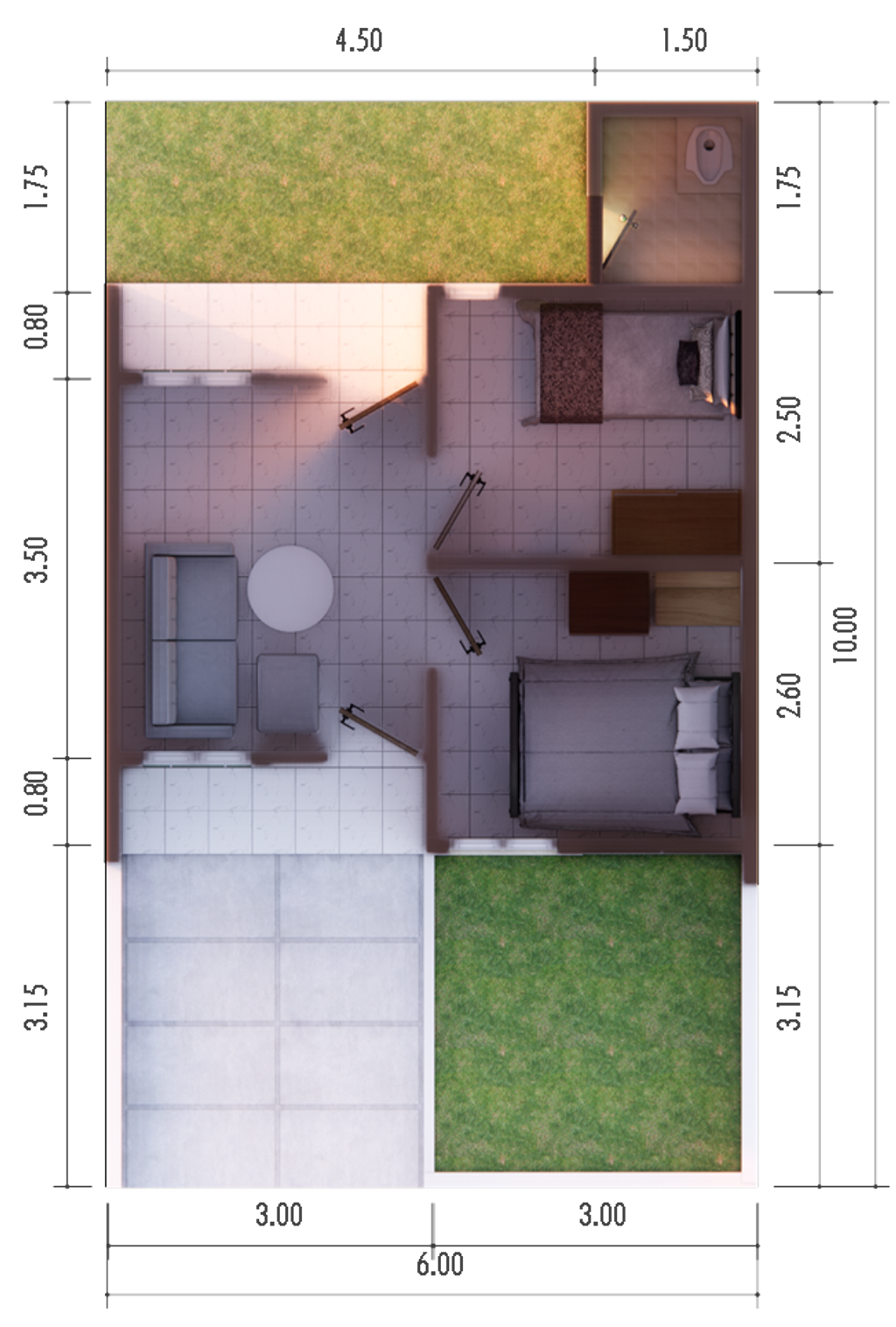 foto denah rumah tipe 32/60 perumahan PARAMADINA