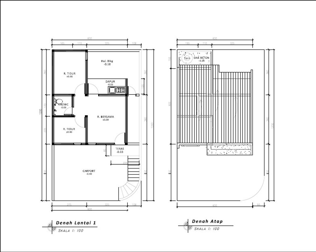 foto denah rumah tipe 36 1 Lantai Kontur 3m (432) perumahan G-Land Padalarang Valley