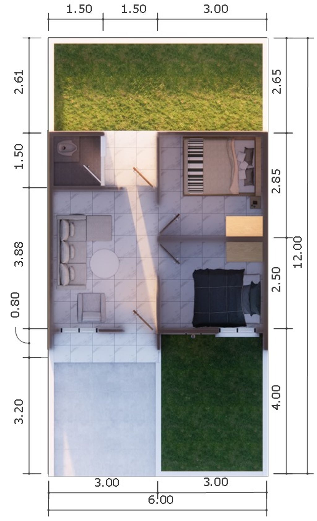 foto denah rumah tipe 30/72 NEW perumahan Perumahan Paramadina 2