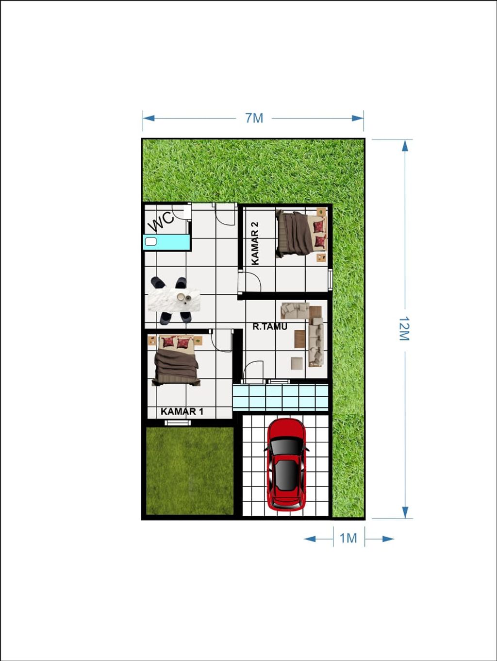 foto denah rumah tipe 36 perumahan PAMULANG GARDEN 1