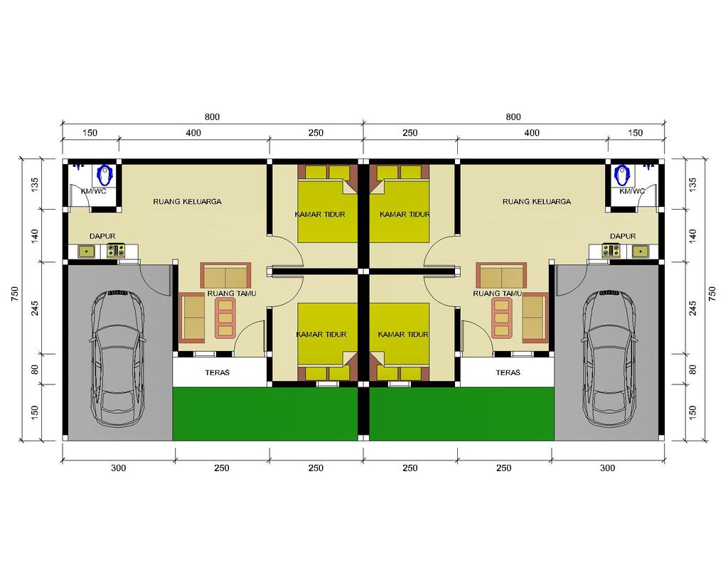 foto denah rumah tipe BLOK A , B & C perumahan PERMATA KALIAMAS RESIDENCE