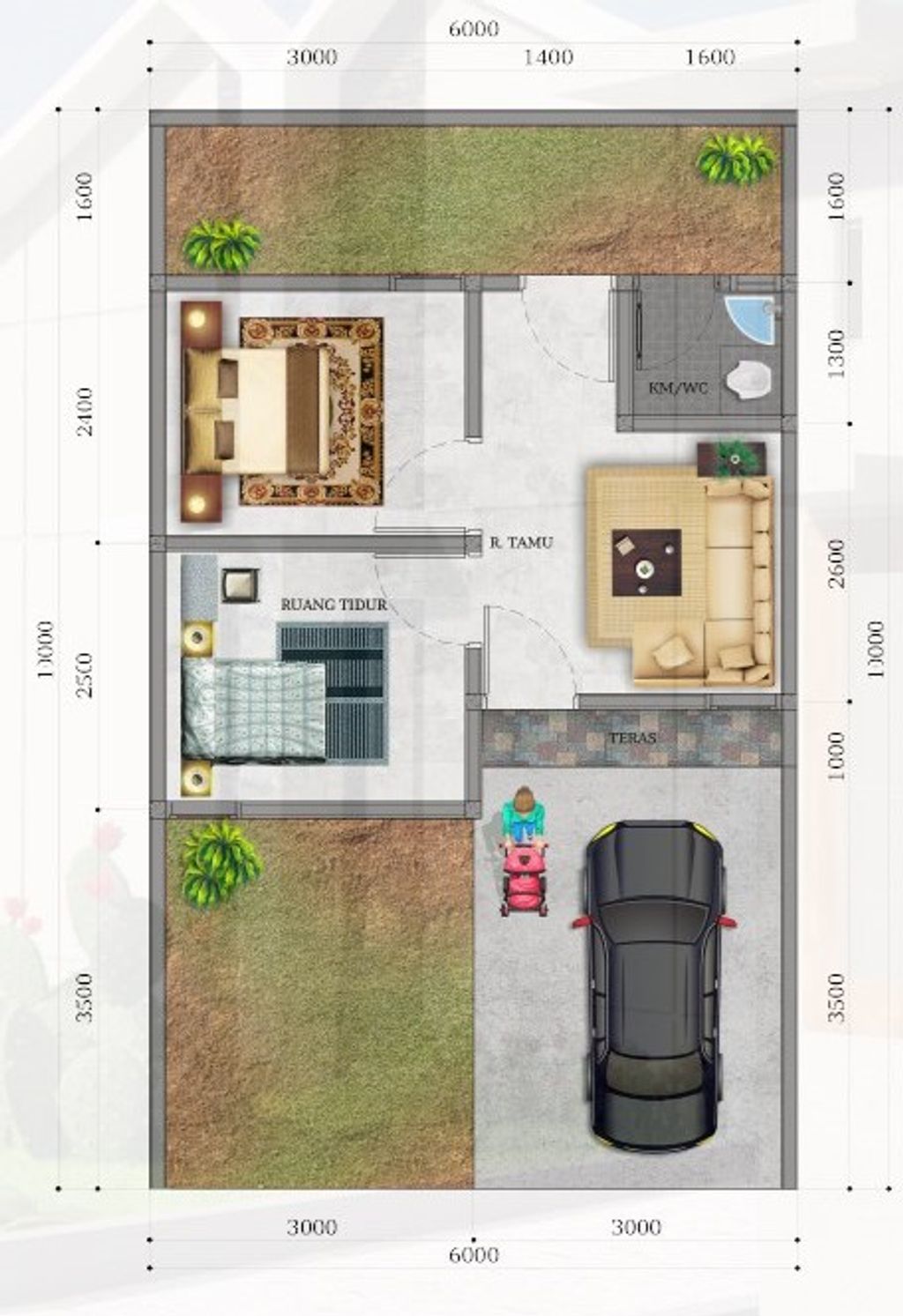 foto denah rumah tipe Mawar perumahan PERUMAHAN BMW SAMARA 3