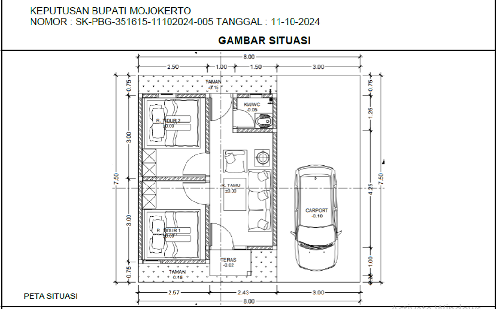 foto denah rumah tipe 30/60 ( 5X6 ) perumahan MOJO INDAH LAND