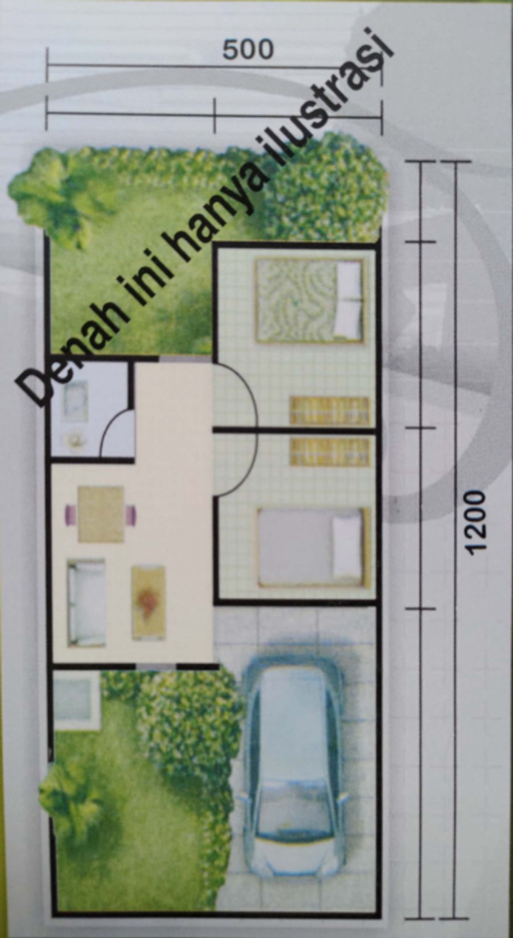 foto denah rumah tipe 30/60 (Thn 2024) perumahan Villa karawangi