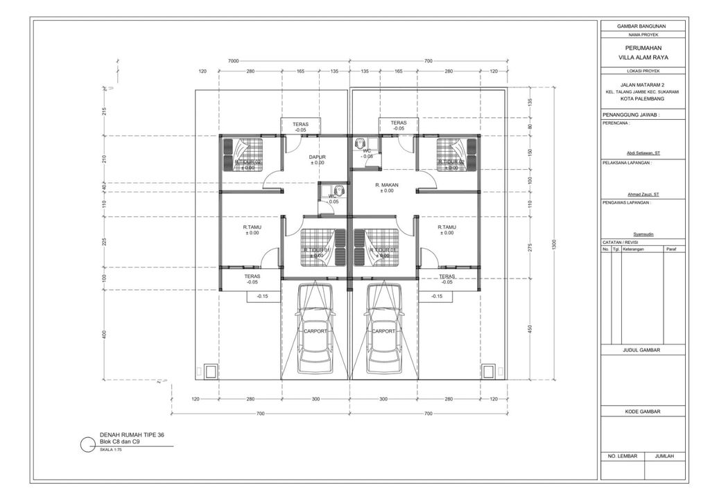 foto denah rumah tipe 36/84 perumahan VILLA ALAM RAYA