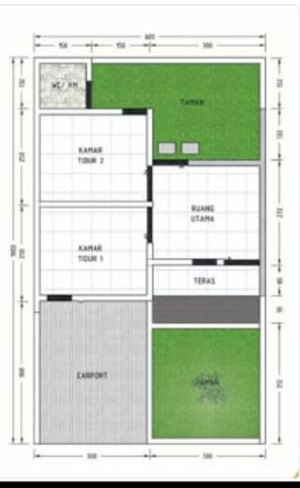 foto denah rumah tipe 27 perumahan Cluster ASHA