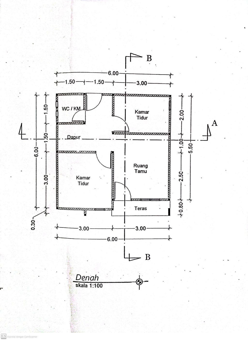 foto denah rumah tipe 36 perumahan Mutiara Alam Segar