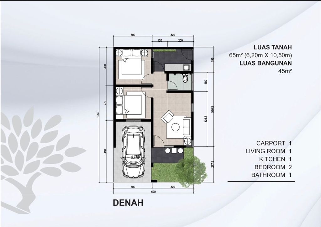 foto denah rumah tipe HOOK perumahan Jenggrong CityLand